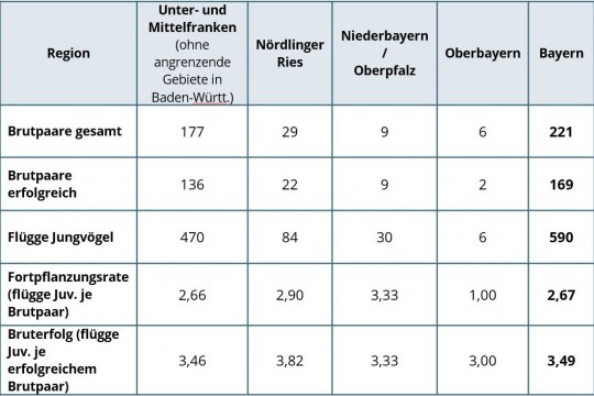 Ergebnisse der Wiesenweihen Brutsaison 2019 in Bayern |© LBV