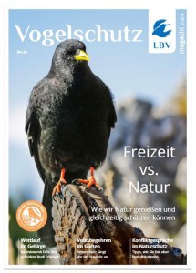 Alpendohle auf dem Cover des LBV-Magazins 02/2019
