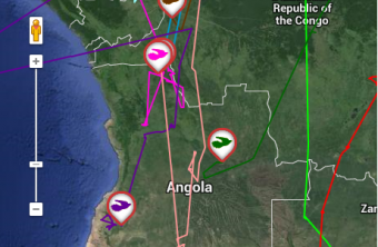 Angola dient als Überwinterungsgebiet für viele unserer Kuckucke (Kucki: dunkelrosa; Viktar: hellrosa) | © LBV
