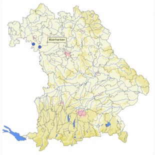 Karte Wiesenweihenbestand in Bayern 1994 | © LBV